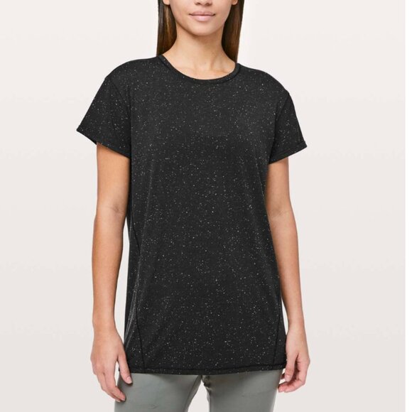 Lululemon Part Ways Tee Speckled Black / White Size 8 - Picture 2 of 15